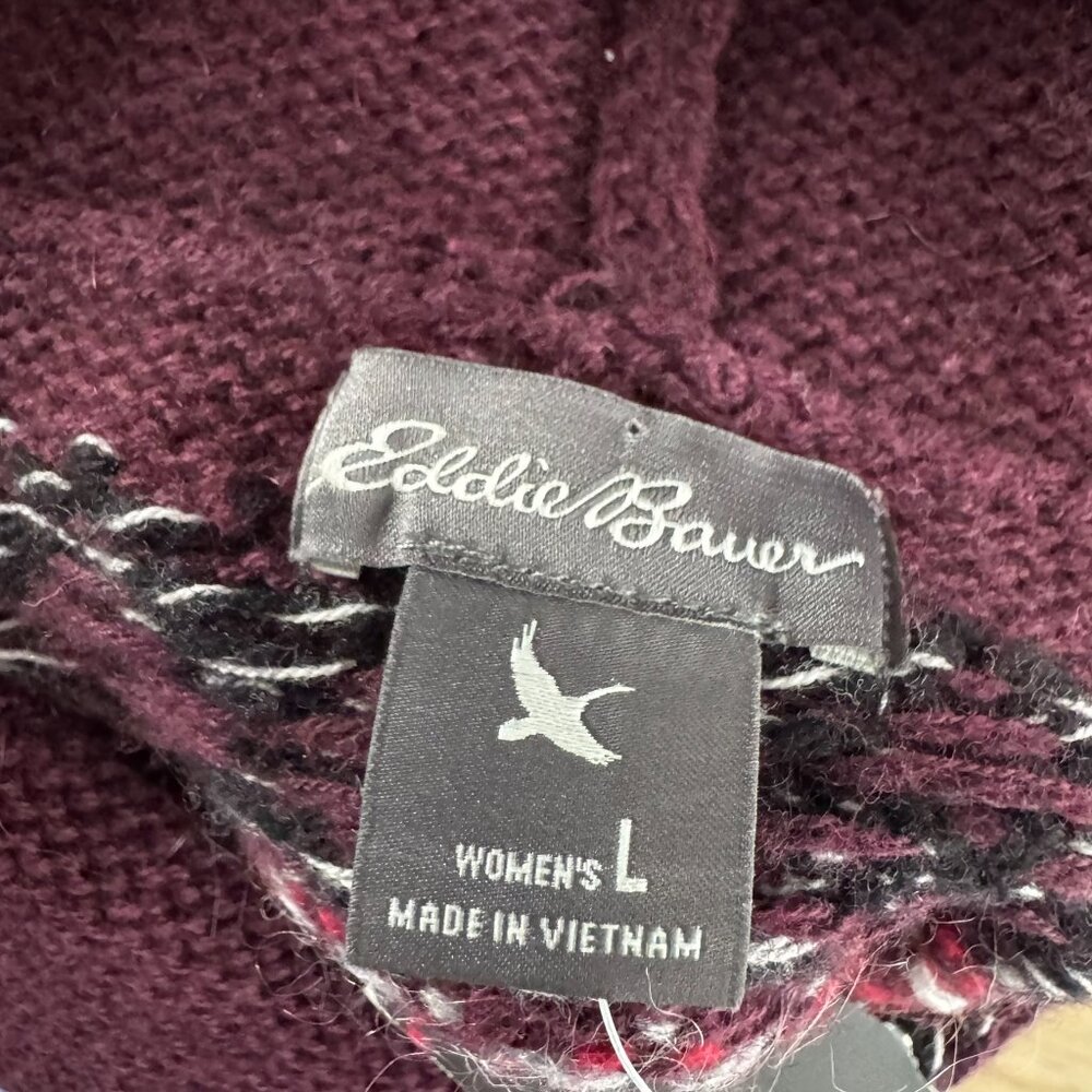 Eddie Bauer Fair Isle Sweater Womens Large Cowl Neck‎ Wool Blend NWOWT FS-1516 - Picture 7 of 10